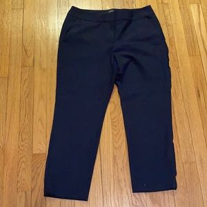 Loft navy ankle straight tuxedo detail pants